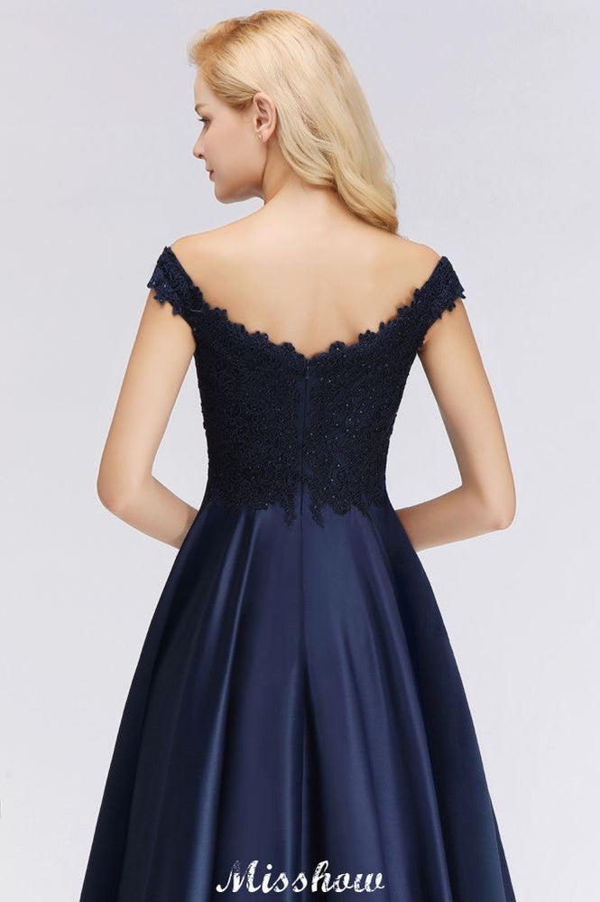 Vestidos Elegantes de Festa com Folhos e Contas, Ombros Descobertos | Vestidos de Noite Sem Mangas em Corte A