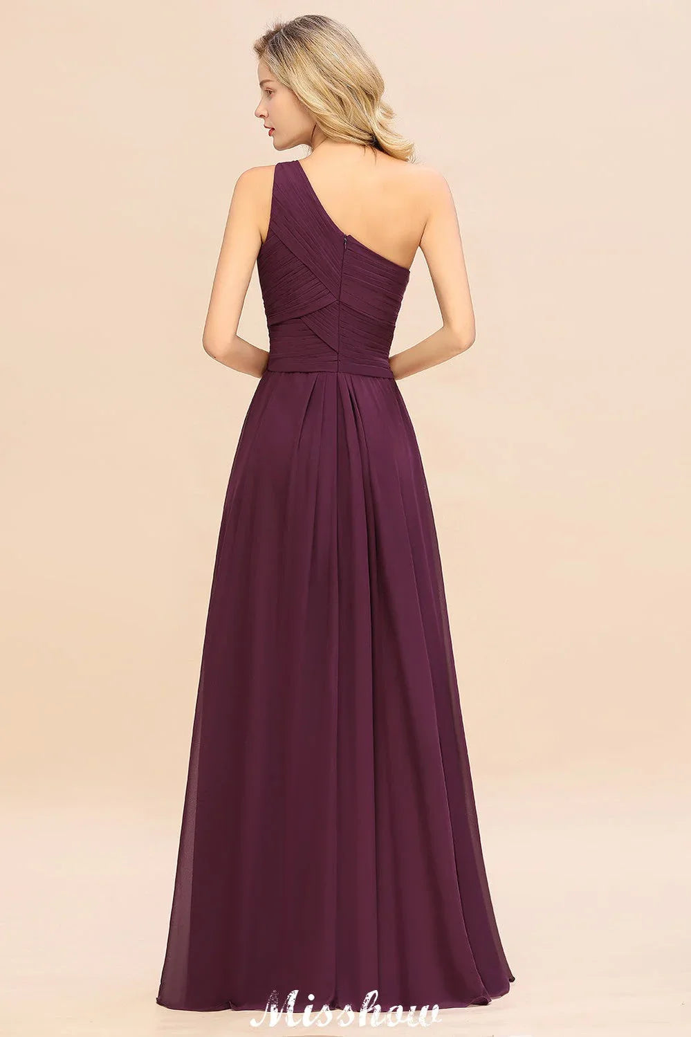 Elegant Ruffles One Shoulder Prom Dresses | A-Line Sleeveless Evening Dresses