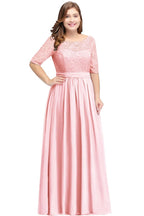 Abito da sera elegante a linea ad A in chiffon con scollo a tuffo e pizzo