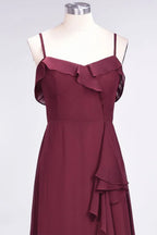 Elegant Spaghetti Aline Ruffle Simple Prom Dresses Royal Blue Evening Swing Dress