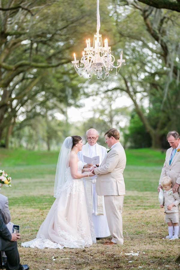 Elegant Sweetheart High Low Blush Wedding Dress with White Lace