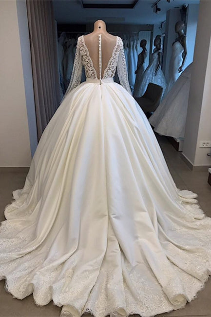 Robe de mariée élégante à manches Robe de mariée princesse blanche