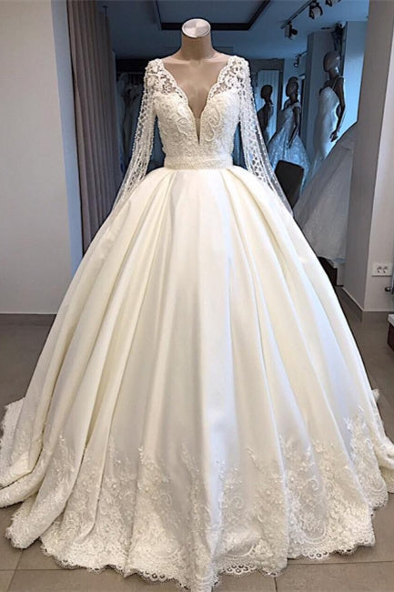 Robe de mariée élégante à manches Robe de mariée princesse blanche