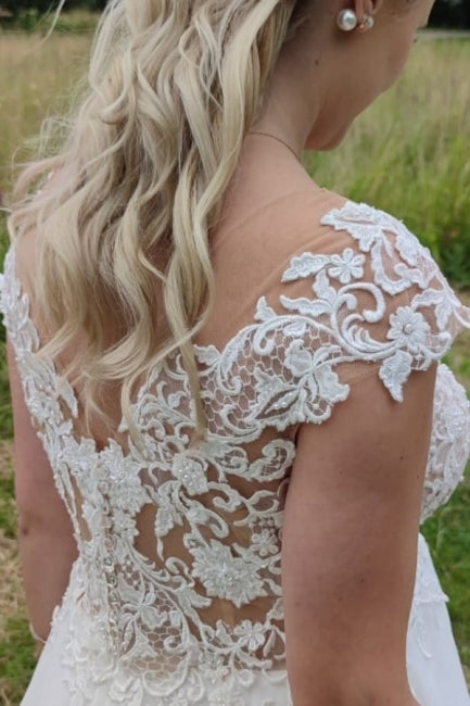 Robes de mariée élégantes longues en tulle | Robes de mariée avec dentelle
