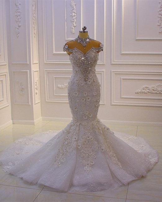 Robes de mariée extravagantes sirène | Robe de mariée en dentelle
