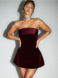 TARUXY Vestido sin tirantes de empalme para mujer, sin mangas, cintura alta, ajustado, sin espalda, minivestidos para mujer, vestido de noche elegante para fiesta, mujer 2024 