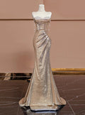 Vestido de Baile com Lantejoulas Brilhantes de Sereia e Decote Coração Vestido de Noite Y7612