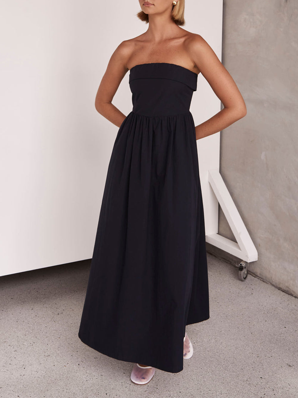 Abito Midi Senza Spalline Stile Resort Tulare