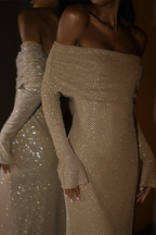 Sexy Party-Abendkleider mit Pailletten und schulterfreiem Schnitt (3 Farben) 