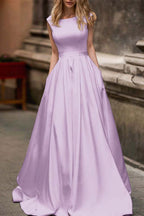 Cap Sleeve Wedding Dress With Pockets For Modern Bride