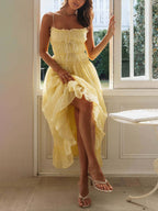 Elegantes Patchworkkleid mit schulterfreien Trägern 