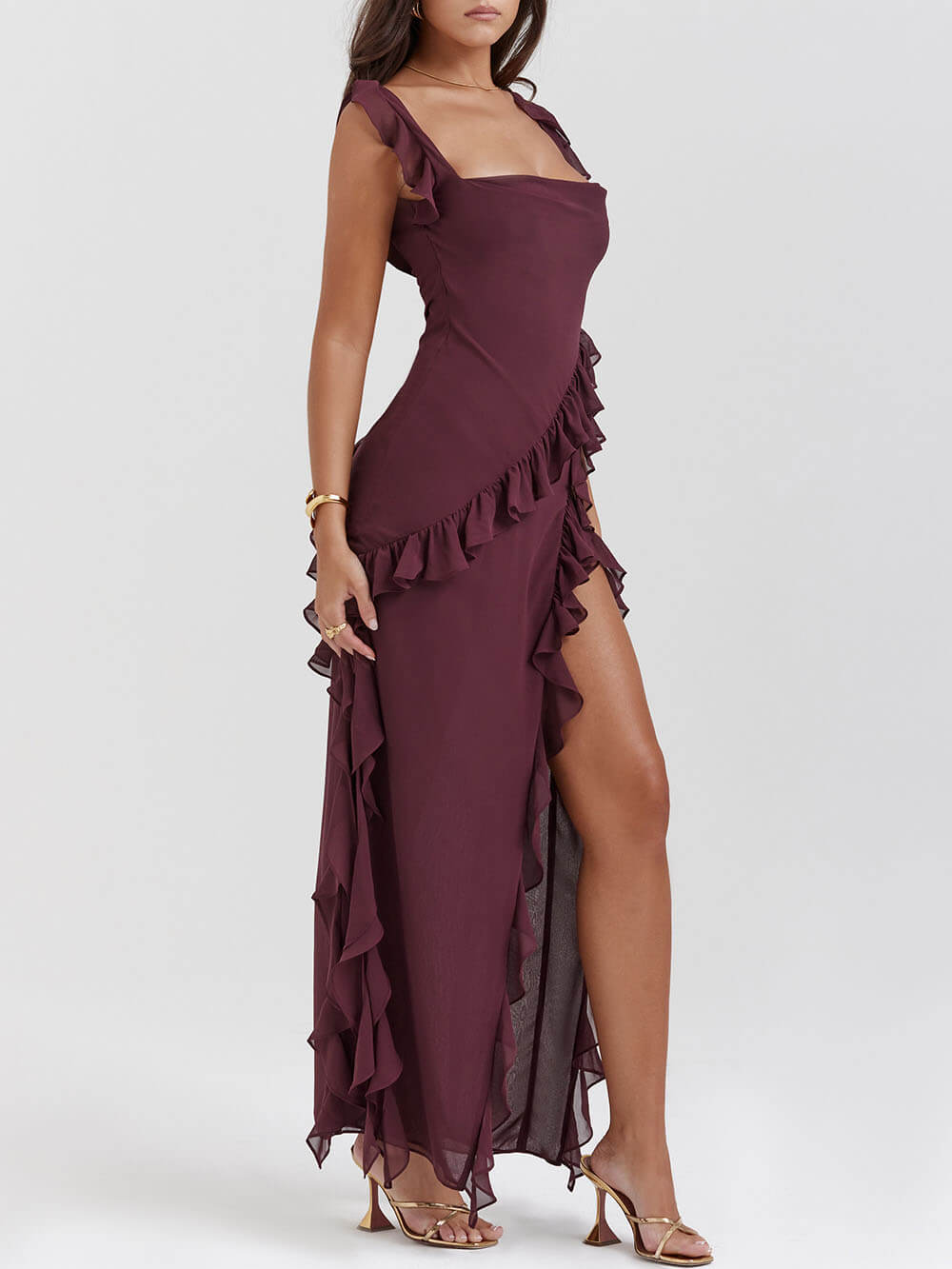 Mulberry – Maxikleid mit Rüschen 