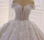 Sexy Sweetheart Off Shoulder Backless Wedding Dress With Tulle Appliques Ruffles