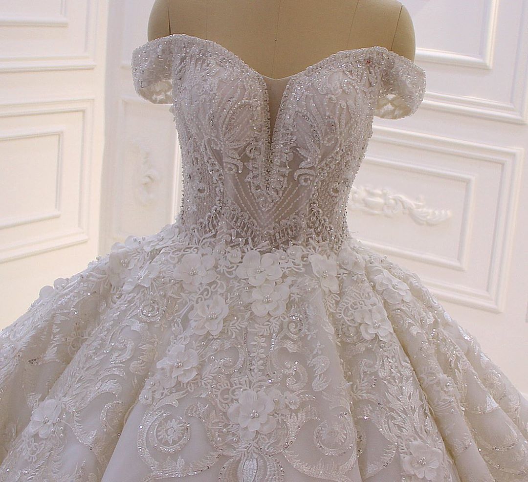 Sexy Sweetheart Off Shoulder Backless Wedding Dress With Tulle Appliques Ruffles