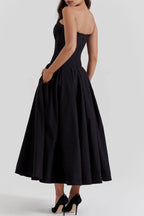 Abito midi senza spalline Milady