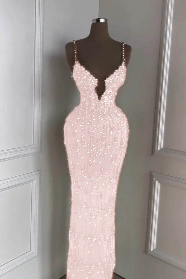 Custom Designed Spaghetti Strap Mermaid Prom Dress With Beading