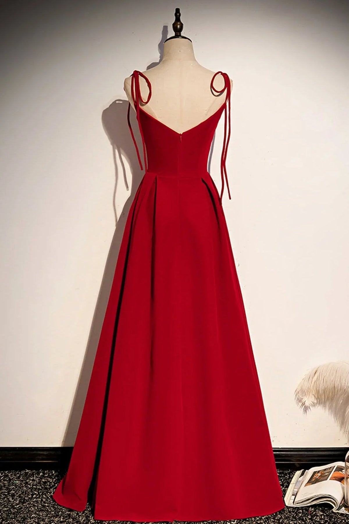 Robe de bal longue simple en velours coupe trapèze robe de soirée s70