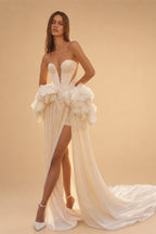 Sexy Plunging Strapless Mermaid Wedding Dresses  ZP022