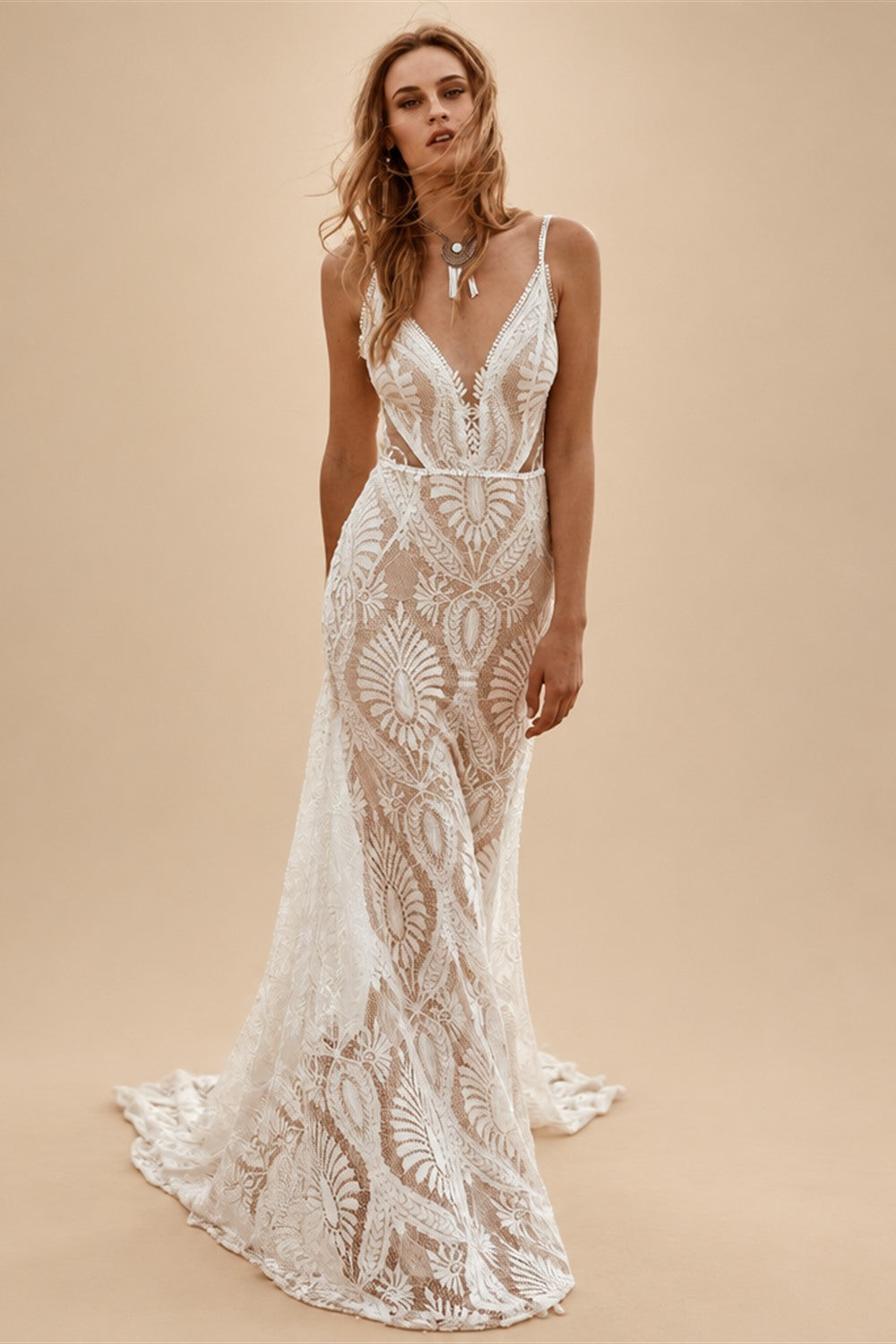 Willowby Bohemian Lace Wedding Dress Real Photo