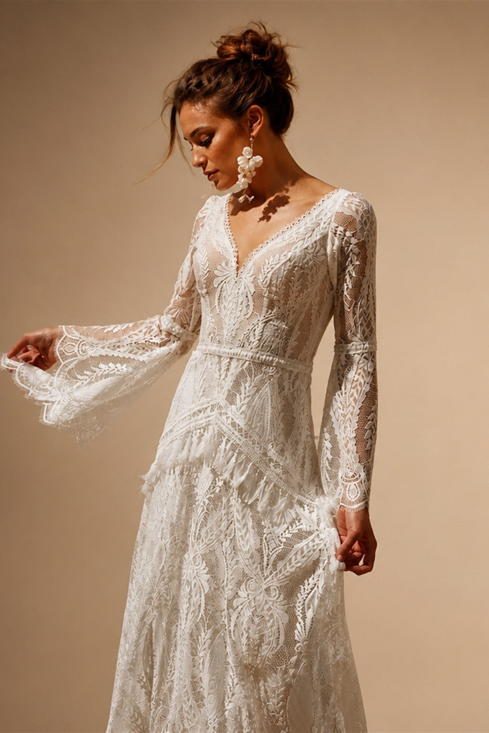 robe mariee boheme Lace Long Sleeve Mermaid Wedding Dress 2025 Boho Customized Bridal Gown for Women vestidos de novia sirena