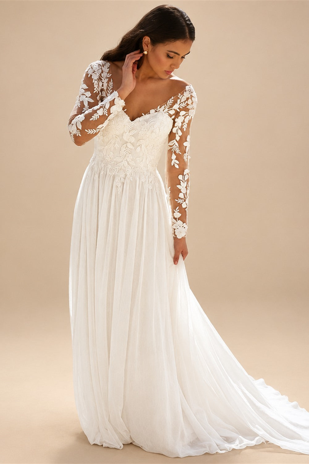 A-Line Split Chiffon Wedding Dress Summer 2025