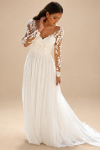 A-Line Split Chiffon Wedding Dress Summer 2025