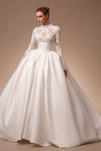 Classic Long Sleeve Lace Ball Gown Wedding Dress ZP180