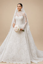Luxury High Neck Lace Wedding Dress ZP182