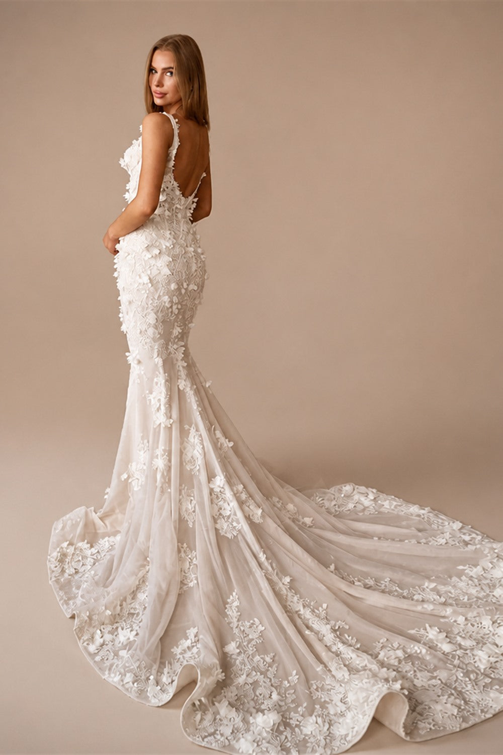 Aedmgh Mermaid Vintage Wedding Dresses Sweetheart Sleeveless Vestido De Novia Lace Beaded Flowers Sexy Custom Made Bridal Gown