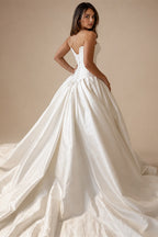 Minimal Sweetheart Neck A Line Wedding Dress Corset Bodice Lace Up Button Bridal Gown Vestido De Novia Robe De Mariée Customized