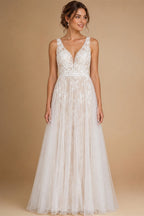 Boheme V Neck Lace Boho Wedding Dress Backless 2025 Robe Mariee Civil Wedding Gowns for Bridal Vestidos de Nova Beach Customized
