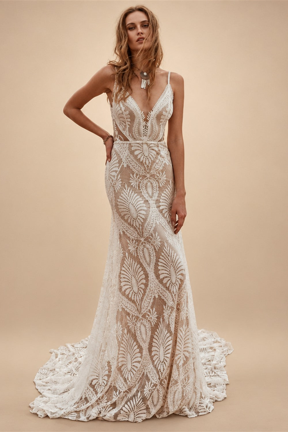 Willowby Bohemian Lace Wedding Dress Real Photo