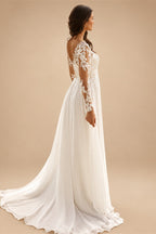 A-Line Split Chiffon Wedding Dress Summer 2025