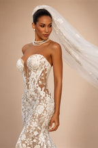 Sparkling Beaded Lace Appliques Wedding Dress Charming Sweetheart Neck Bridal Gown Customized Dreamy Mermaid Dresses For Bride