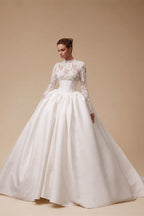 Classic Long Sleeve Lace Ball Gown Wedding Dress ZP180
