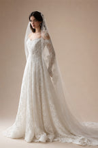 Elegant Printed Off Shoulder Wedding Dress ZP170