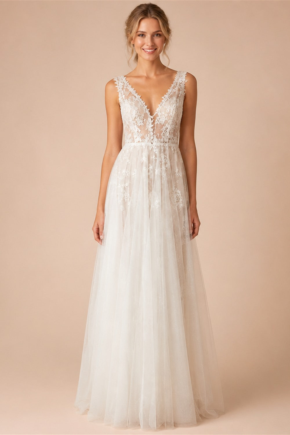 Boheme V Neck Lace Boho Wedding Dress Backless 2025 Robe Mariee Civil Wedding Gowns for Bridal Vestidos de Nova Beach Customized