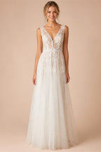 Boheme V Neck Lace Boho Wedding Dress Backless 2025 Robe Mariee Civil Wedding Gowns for Bridal Vestidos de Nova Beach Customized