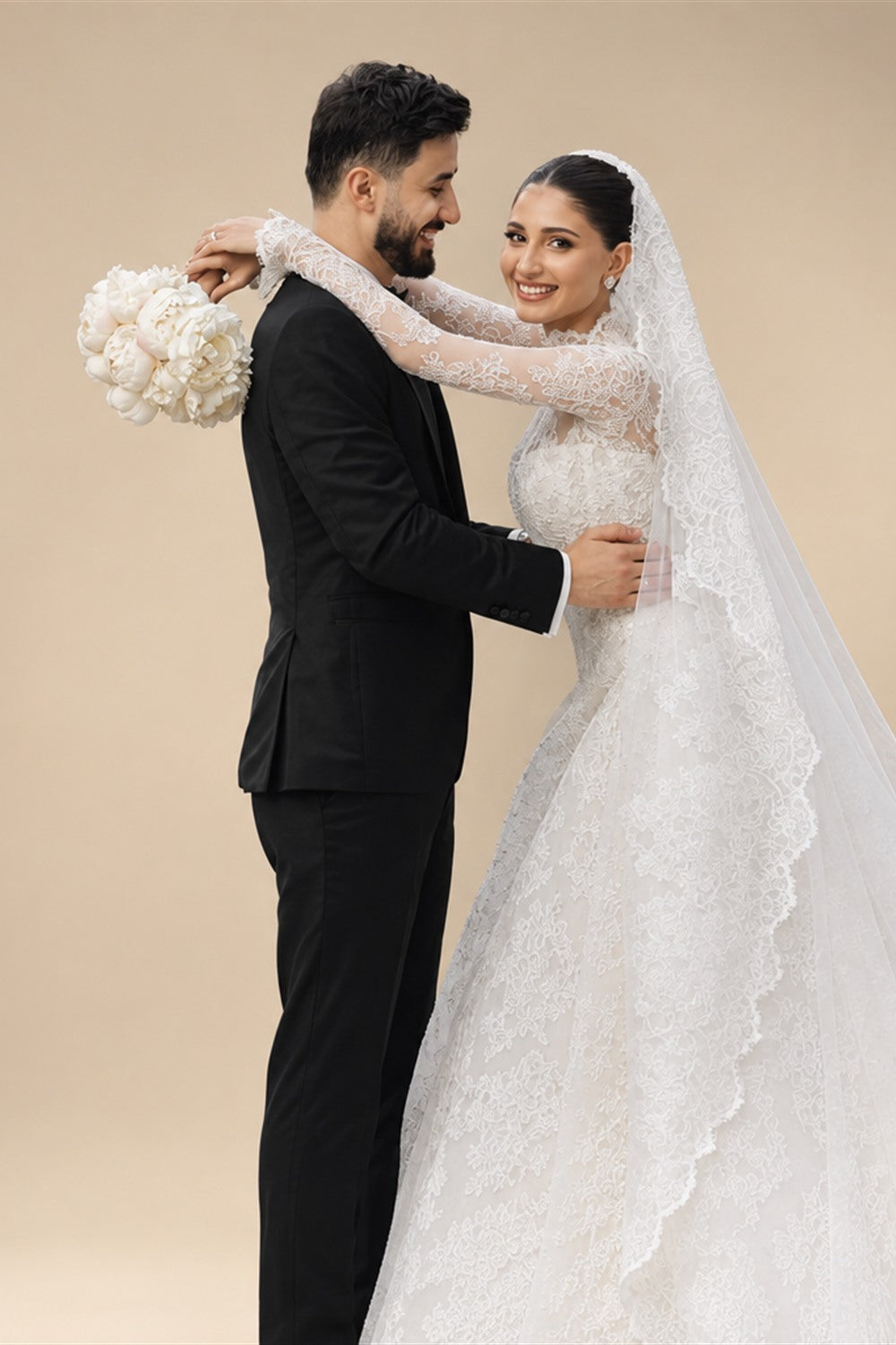 Luxury High Neck Lace Wedding Dress ZP182