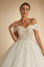 BEPEITHY Customized Plus Size Princess Wedding Dresses 2026 For Bride Off Shoulder Sleeveless Women Glitter Ball Bridal Gown