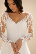A-Line Split Chiffon Wedding Dress Summer 2025