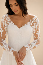 A-Line Split Chiffon Wedding Dress Summer 2025