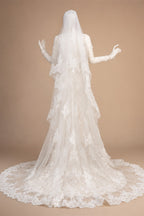 Elegant Ivory Sweetheart Neckline Sheer Lace Mermaid Wedding Dress with Veil ZP133