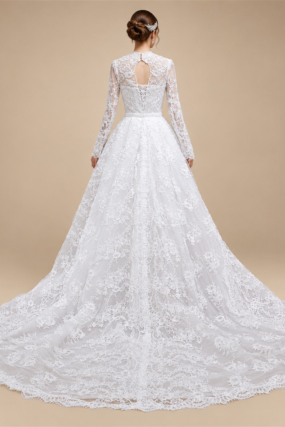 Luxury Lace Sweetheart Long Sleeve Wedding Dress ZP183