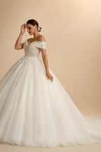 BEPEITHY Customized Plus Size Princess Wedding Dresses 2026 For Bride Off Shoulder Sleeveless Women Glitter Ball Bridal Gown