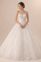 Customized Sexy Sweetheart Lace A Line Wedding Dresses Classic Off The Shoulder Backless Court Train Vintage Bridal Gown