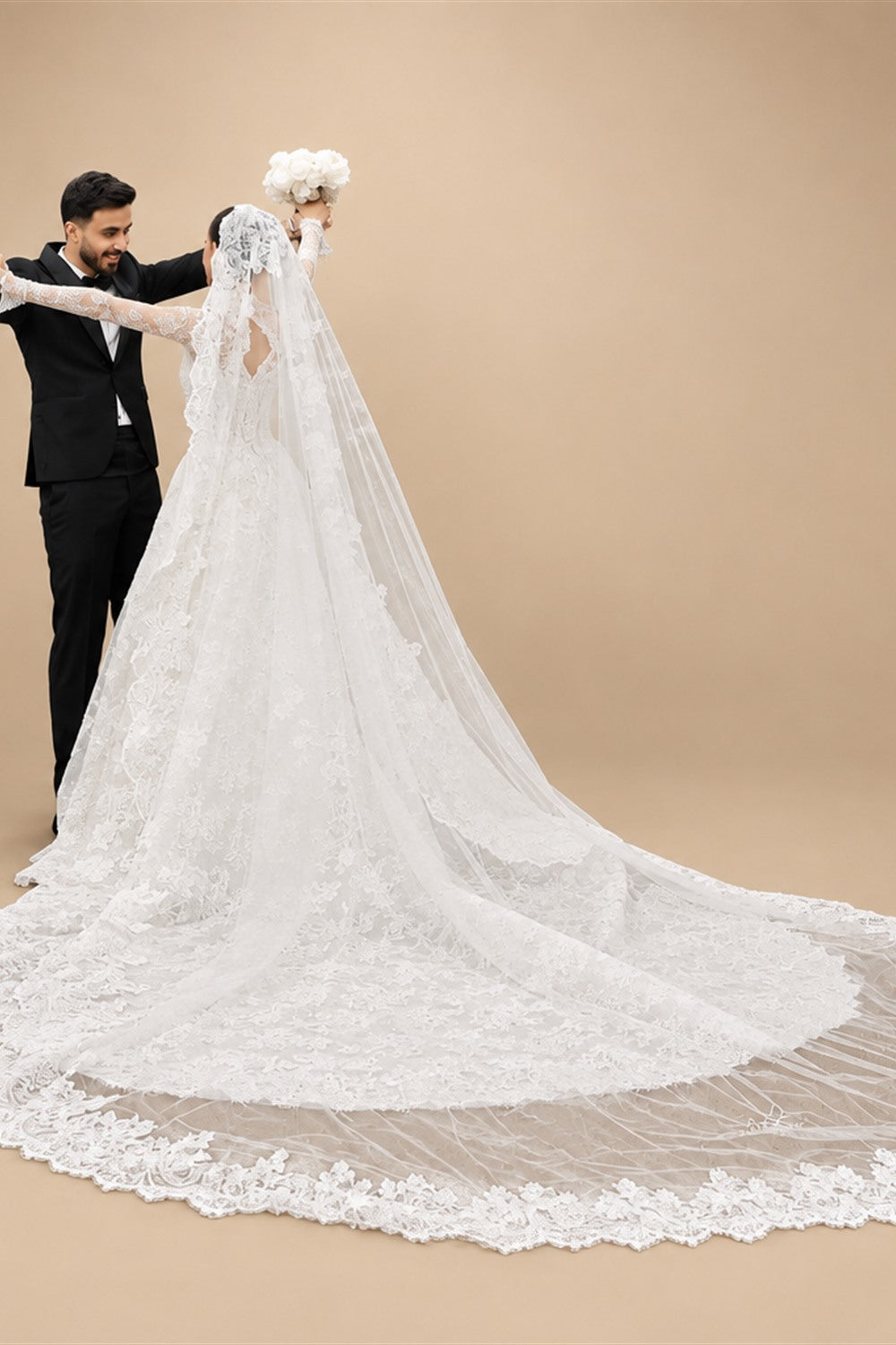 Luxury High Neck Lace Wedding Dress ZP182