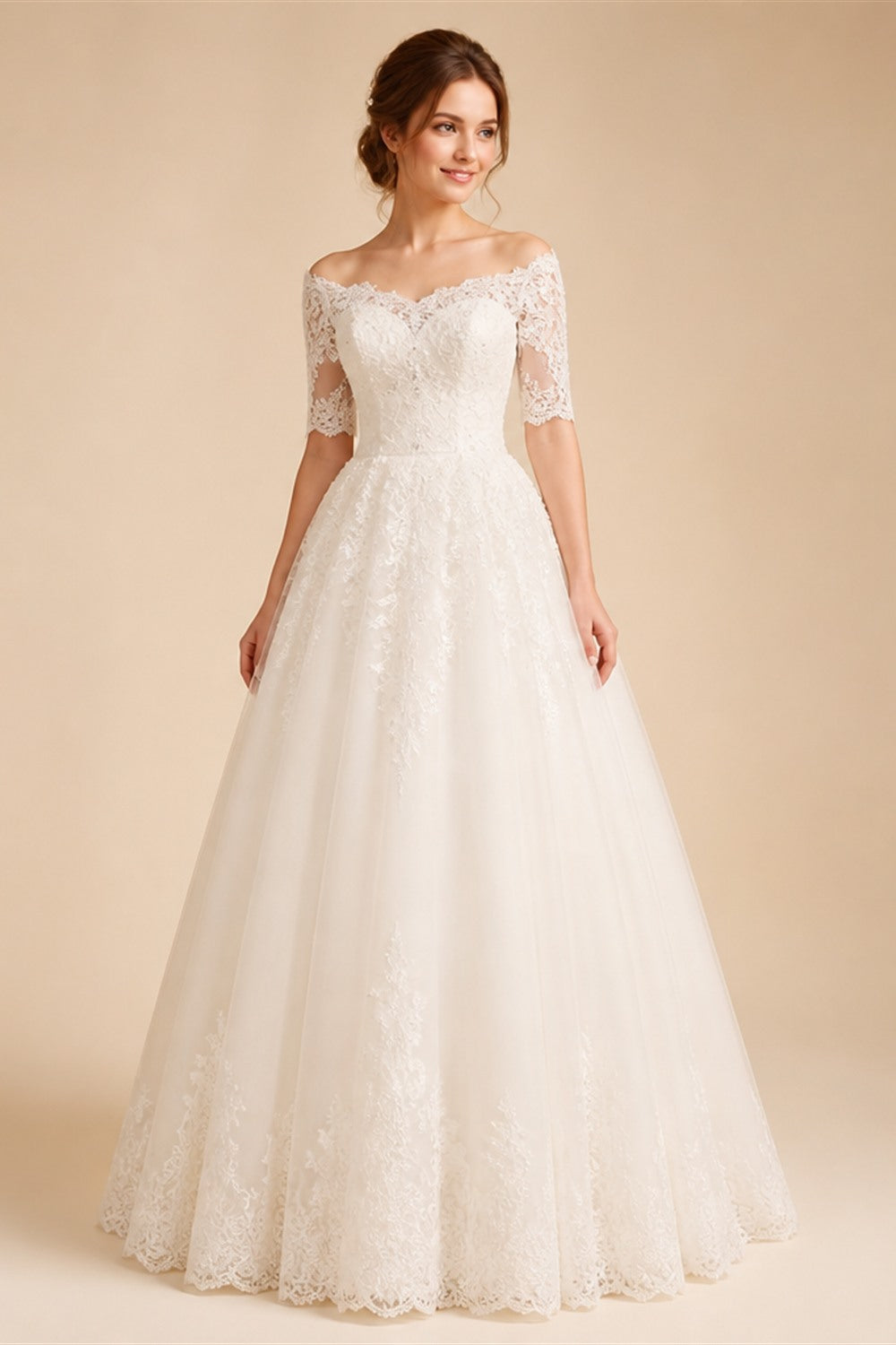 LORIE Boho Wedding Dresses Mermaid Lace Long Sleeves Wedding Gown Vintage White Ivory Custom Made Luxury Bridal Dress Customized