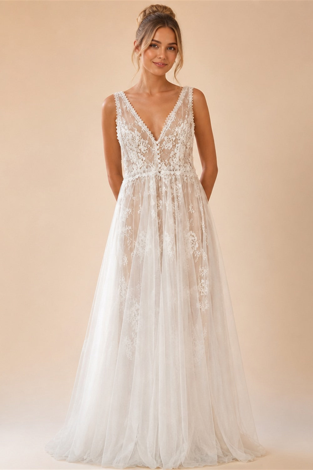 Boheme V Neck Lace Boho Wedding Dress Backless 2025 Robe Mariee Civil Wedding Gowns for Bridal Vestidos de Nova Beach Customized