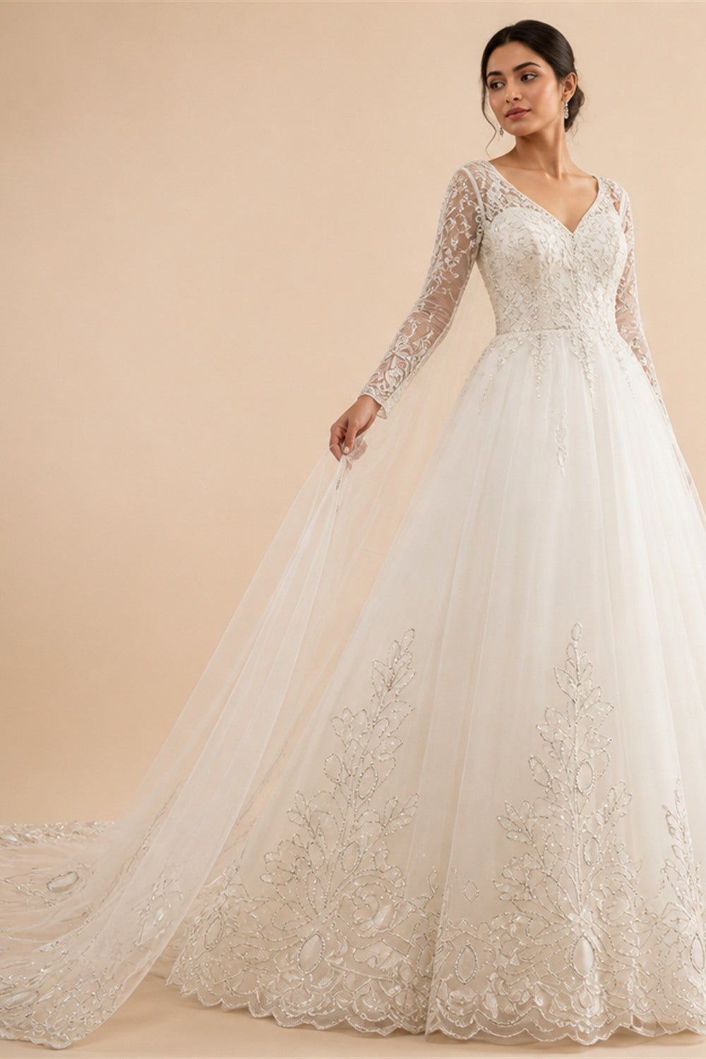 Elegant Deep V Lace Boho Wedding Dress Chiffon A Line Bridal Gowns High Split Low Back Wedding Gowns Vestido De Novia Customized